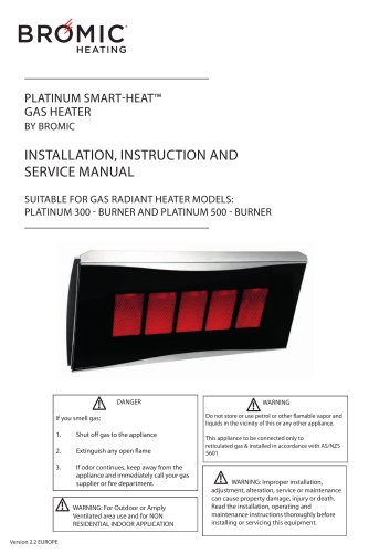 INSTALLATION, INSTRUCTION AND SERVICE MANUAL