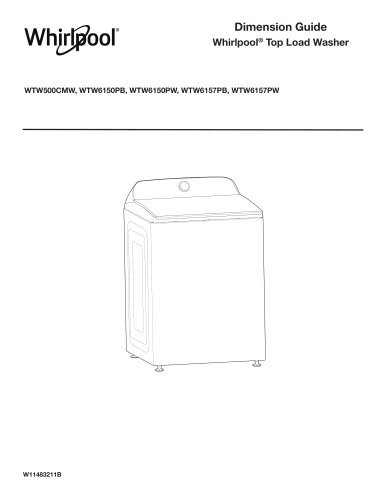 Dimension Guide Whirlpool® Top Load Washer