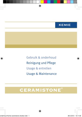 Kemie onderhoud ceramistone 2015