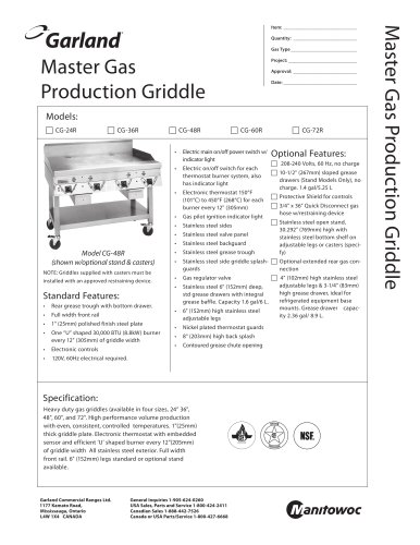 CG Series Chain Griddles Counter Equipment