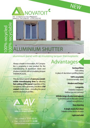 Aluminium insulating shutters thermo-coating