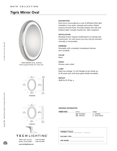 Tigris Mirror Oval Recessed